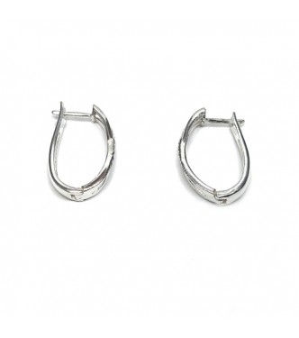 E000844 Genuine Sterling Silver Stylish Earrings Hoops Solid Hallmarked 925 Handmade